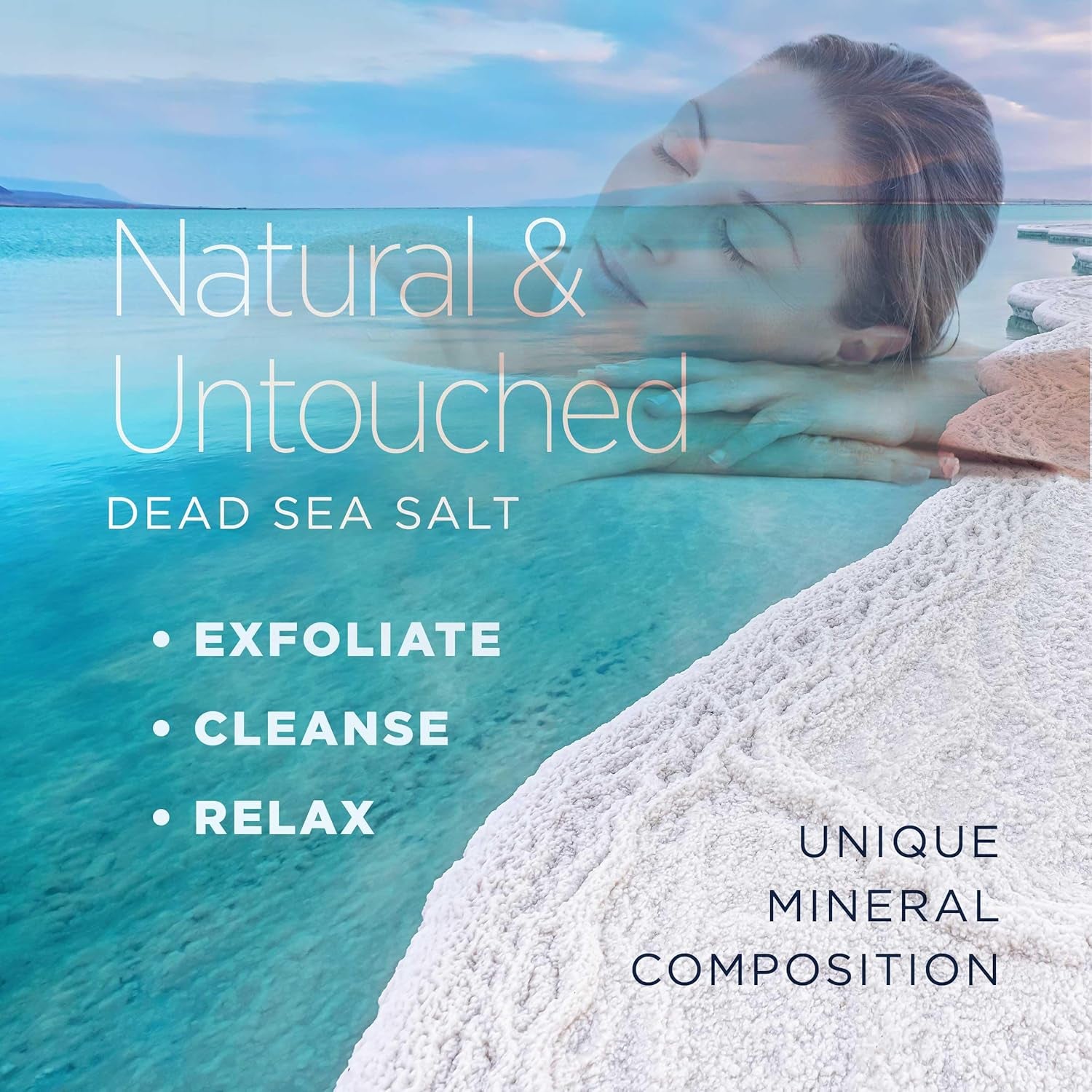 Dead Sea Salt, 100% Pure & Natural, 19 Lbs. Fine Grain (0-1.7 Mm) Bulk Bag, Easily Dissolving Dead Sea Salts for Soaking & Bathing, Skin Nourishing Fine Sea Salt, Unscented