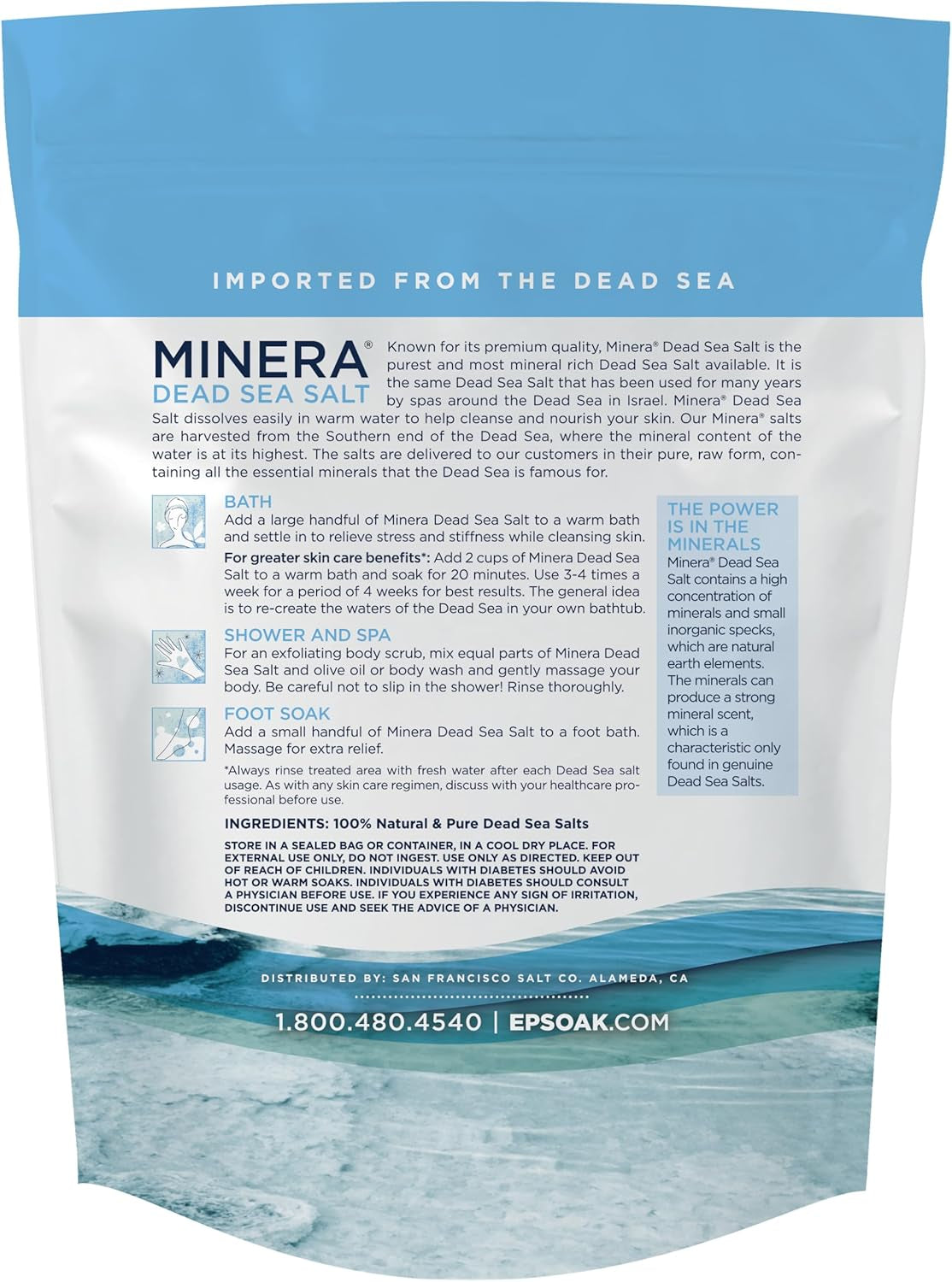 Dead Sea Salt, 100% Pure & Natural, 19 Lbs. Fine Grain (0-1.7 Mm) Bulk Bag, Easily Dissolving Dead Sea Salts for Soaking & Bathing, Skin Nourishing Fine Sea Salt, Unscented