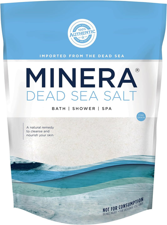 Dead Sea Salt, 100% Pure & Natural, 19 Lbs. Fine Grain (0-1.7 Mm) Bulk Bag, Easily Dissolving Dead Sea Salts for Soaking & Bathing, Skin Nourishing Fine Sea Salt, Unscented